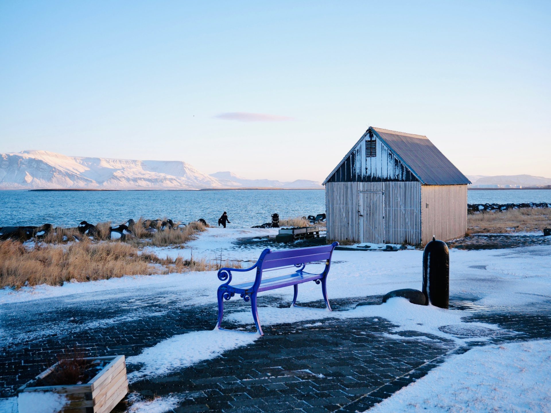 Grótta en de vuurtoren van Reykjavik dichtbij kvika voetbad