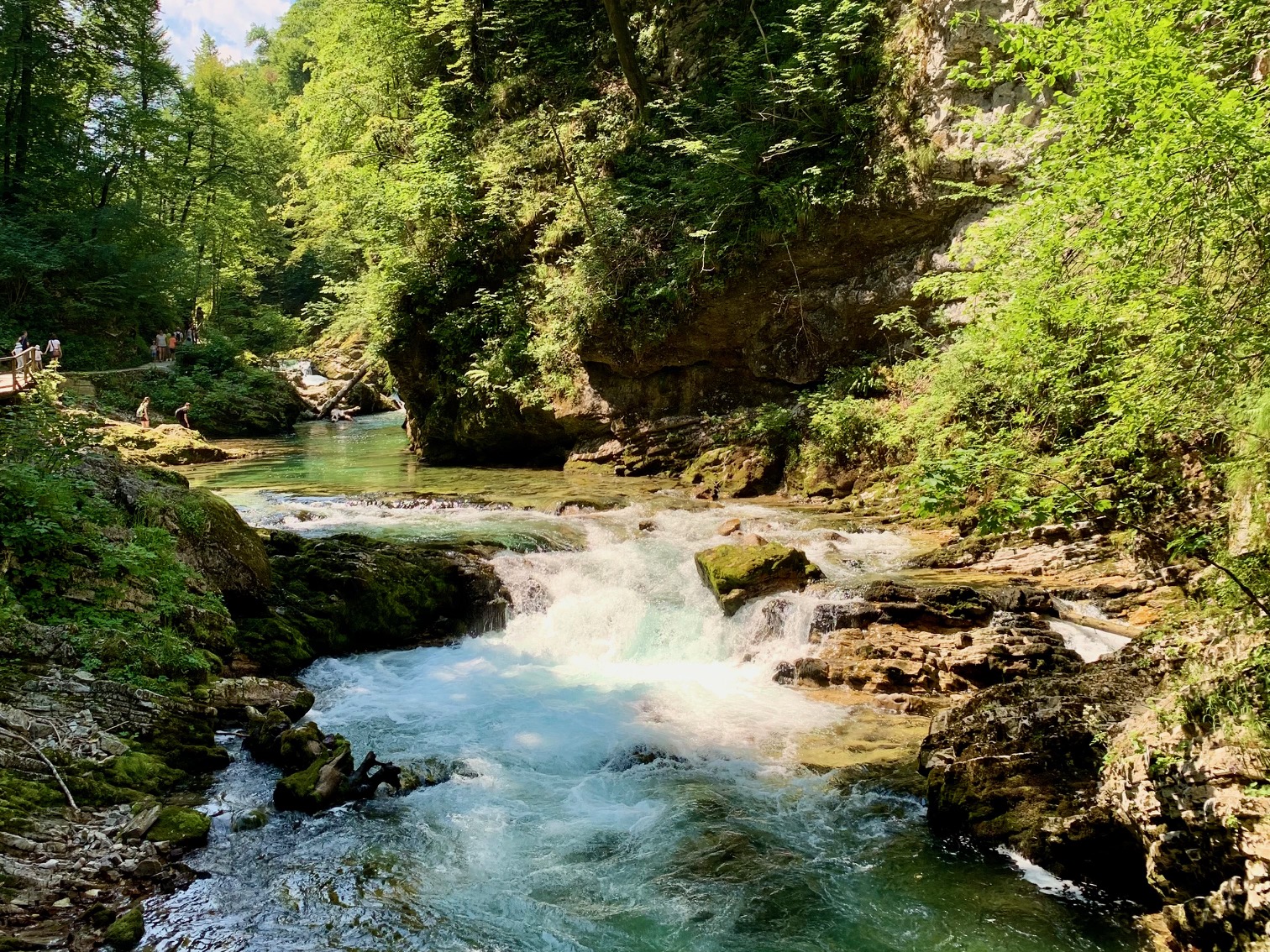 pootje baden in de rivier vintgar gorge