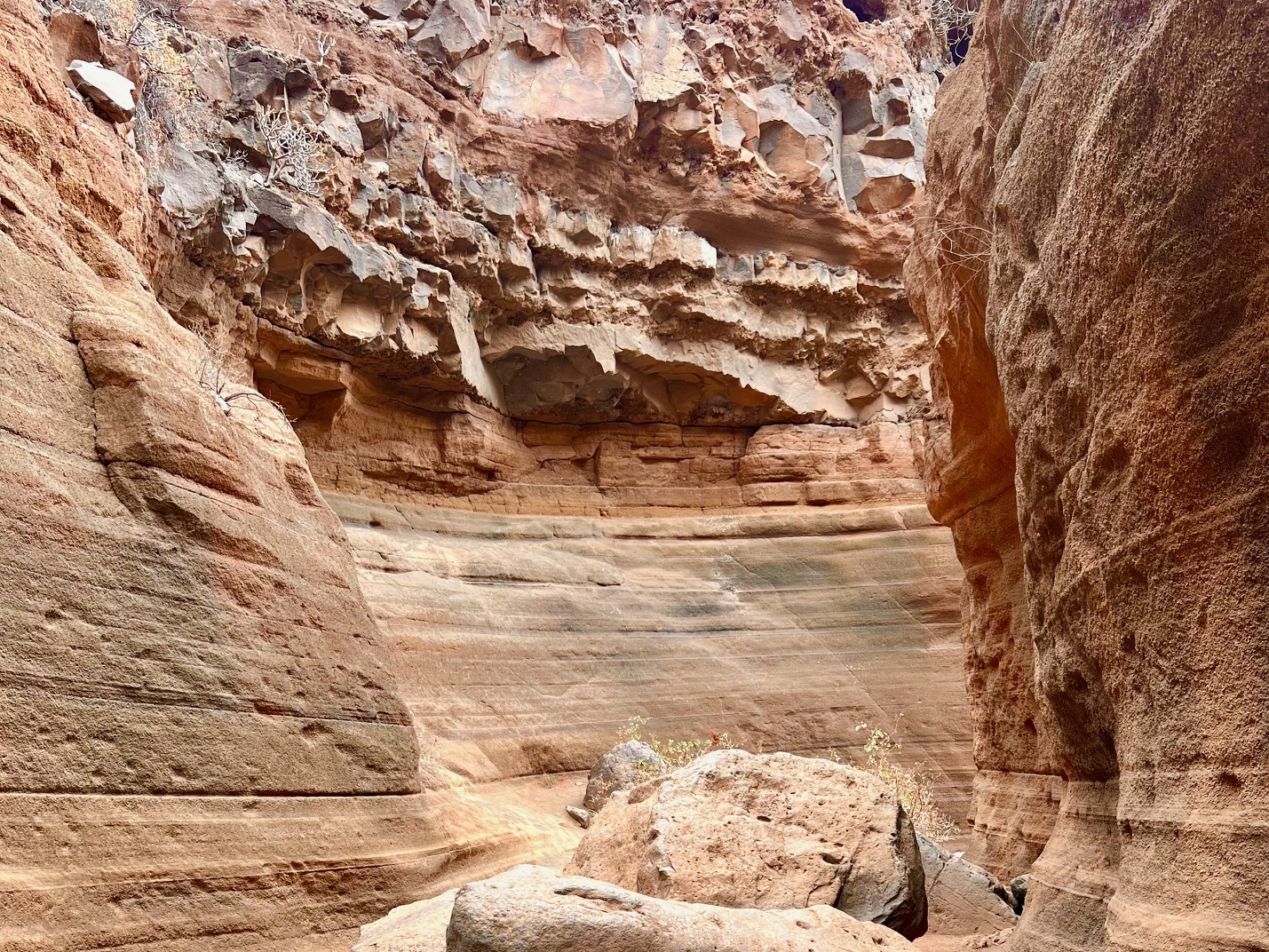 Uitzicht op Tobas de Colores Canyon op Gran Canaria