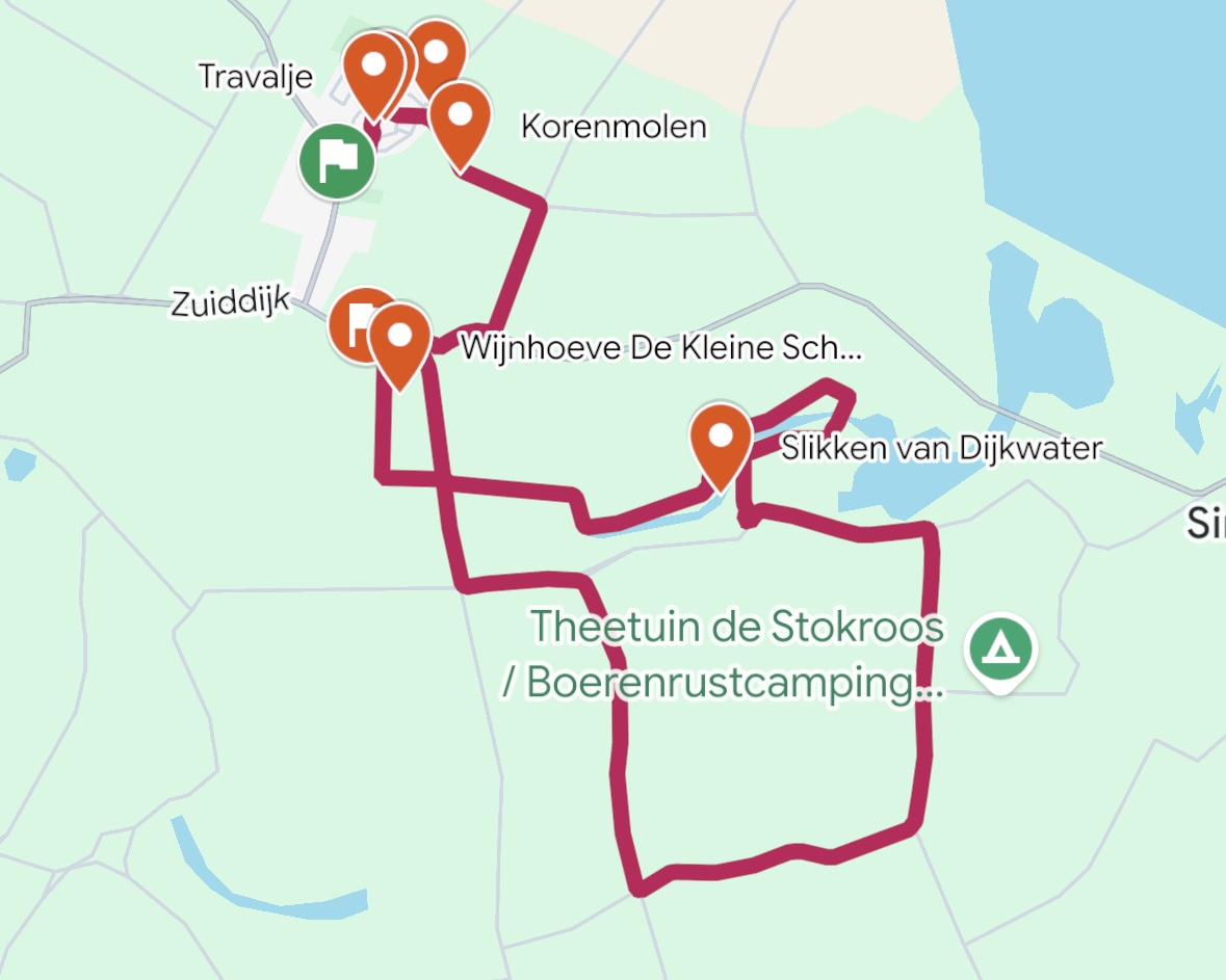 kaartje wandeling Dreischor
