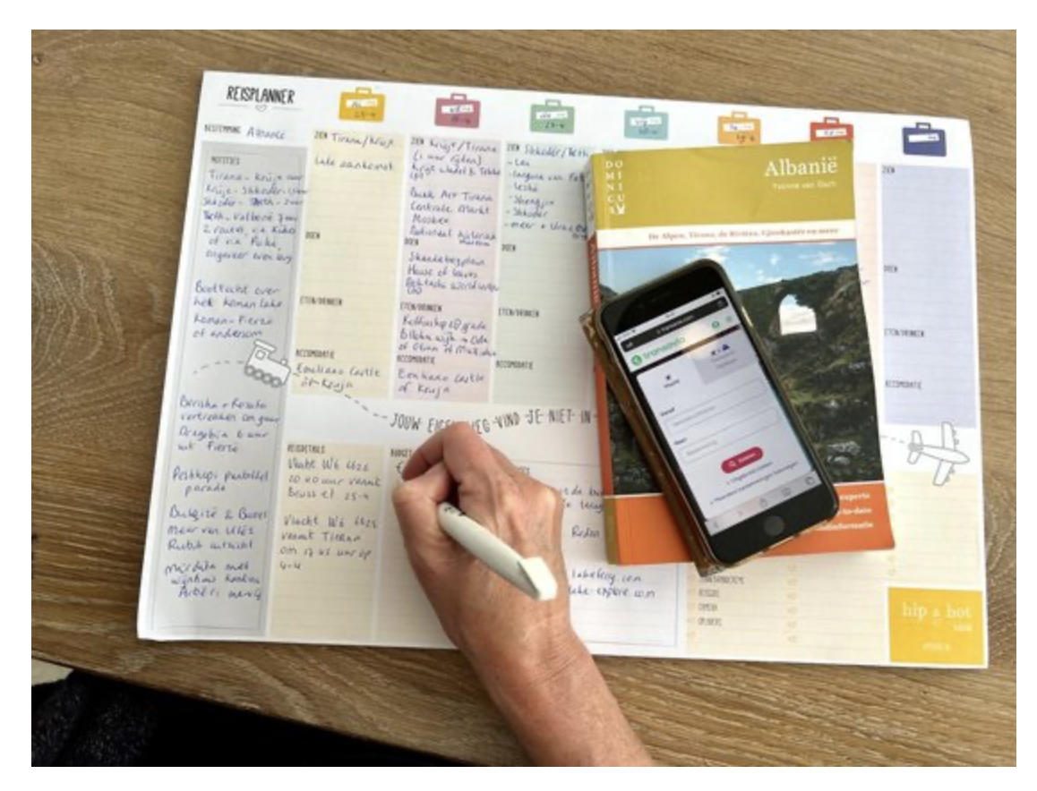 vakantieplanner in gebruik