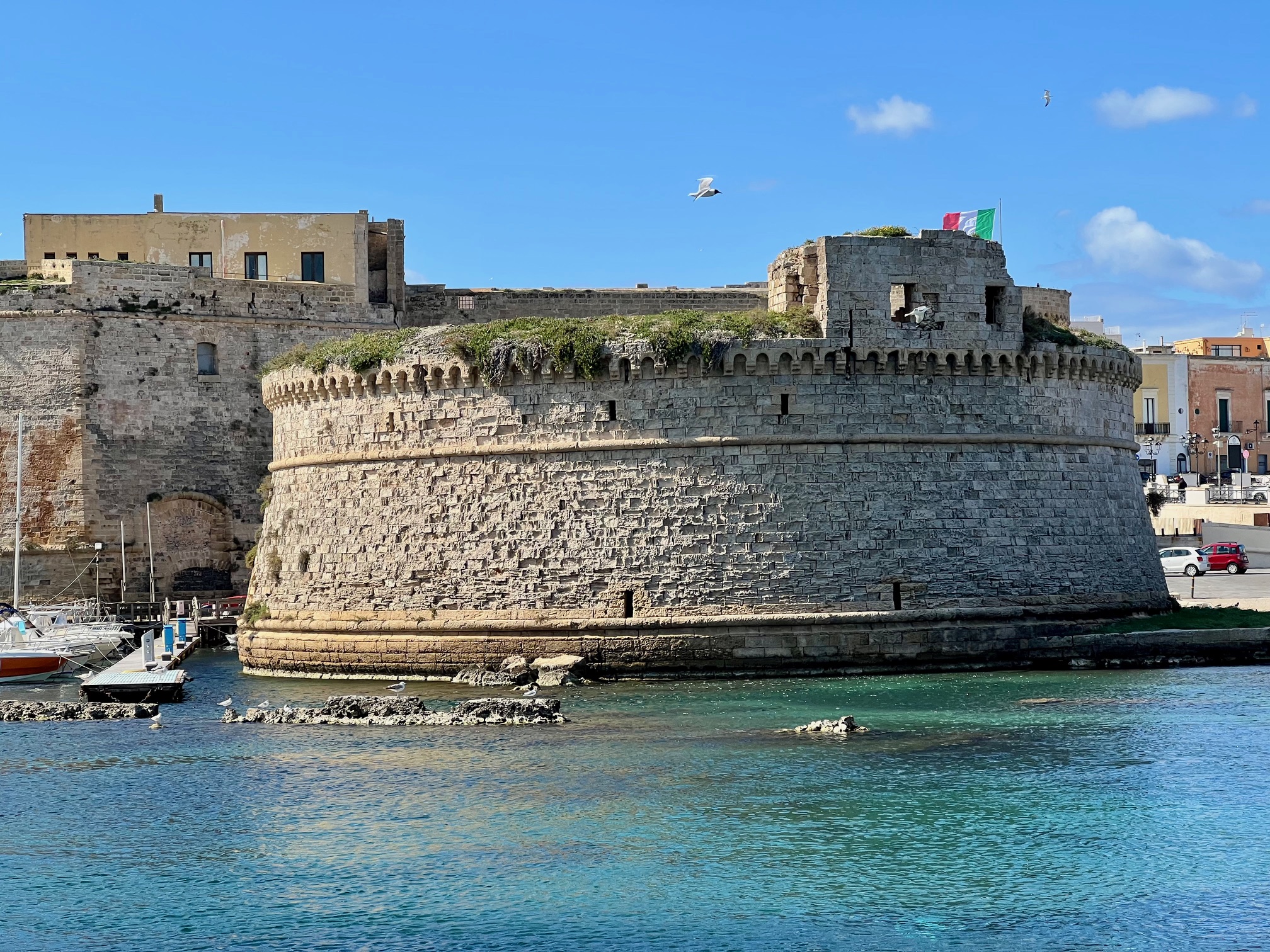 Uitzicht op het kasteel en de zee bij Gallipoli