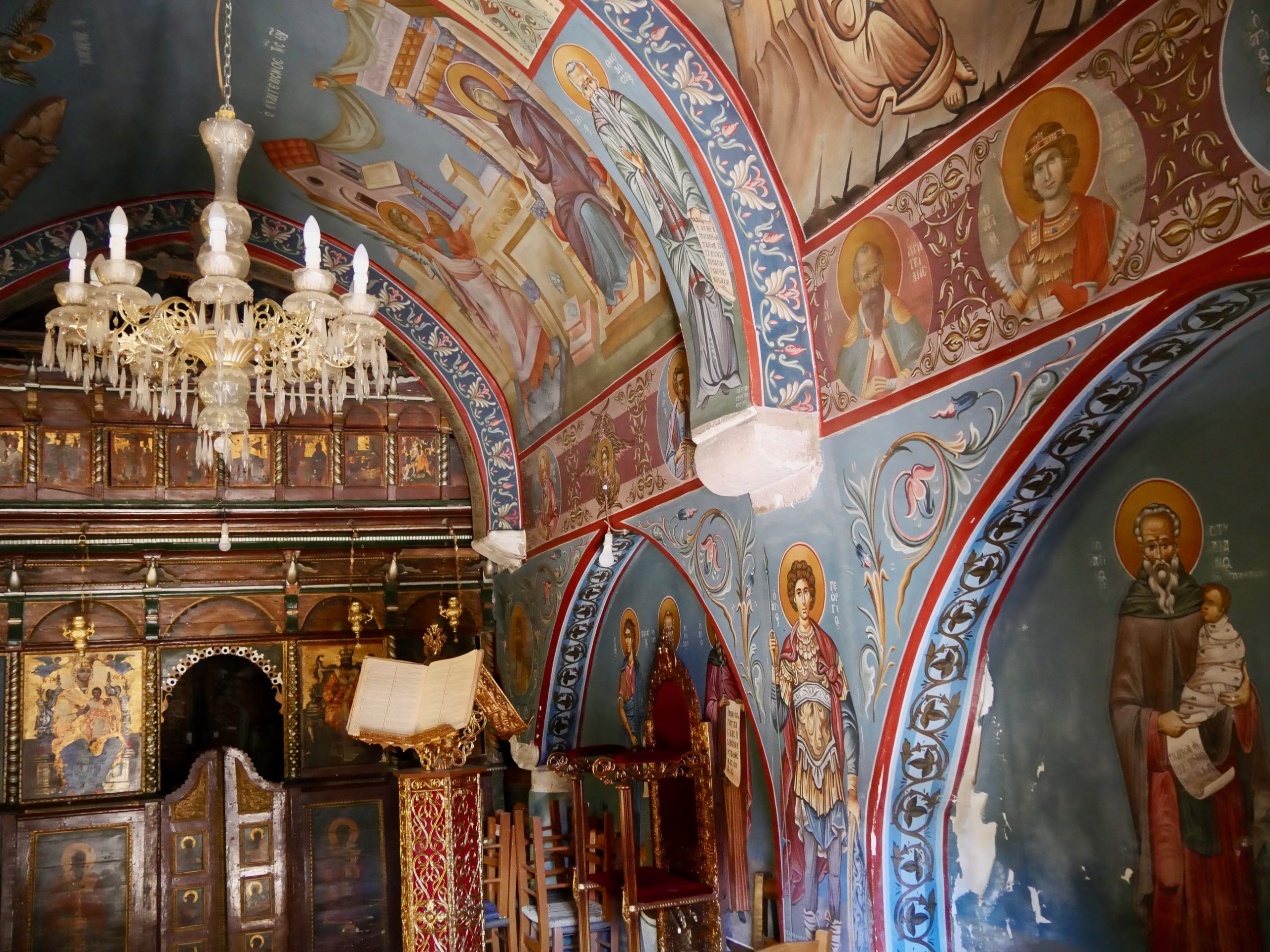 Interieur van de kerk in Zia op Kos