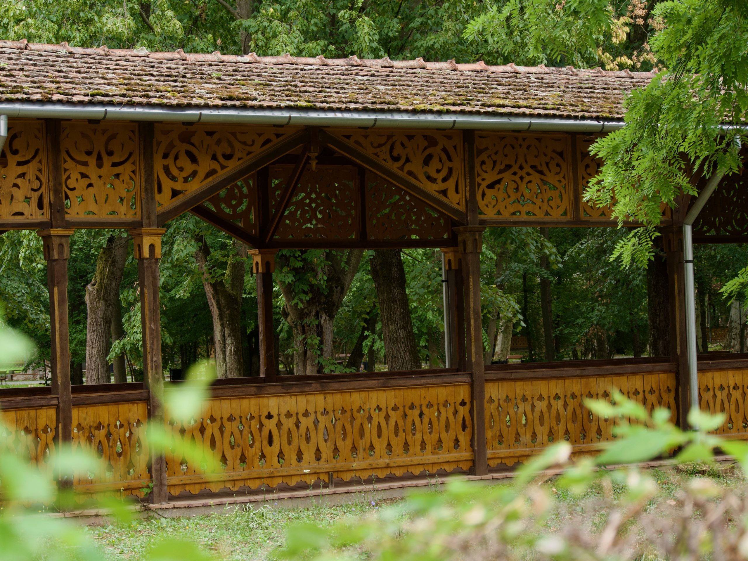 Houten colonnade in Buziaș