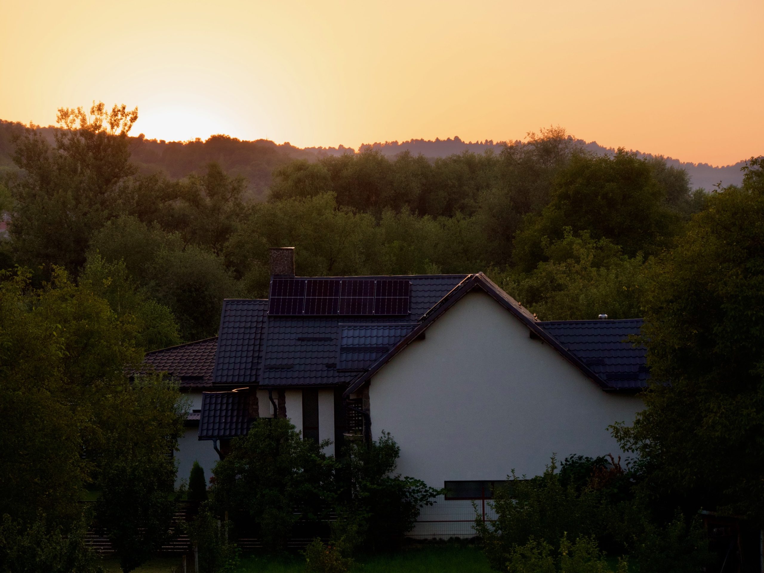 Zonsondergang in Solotvyno