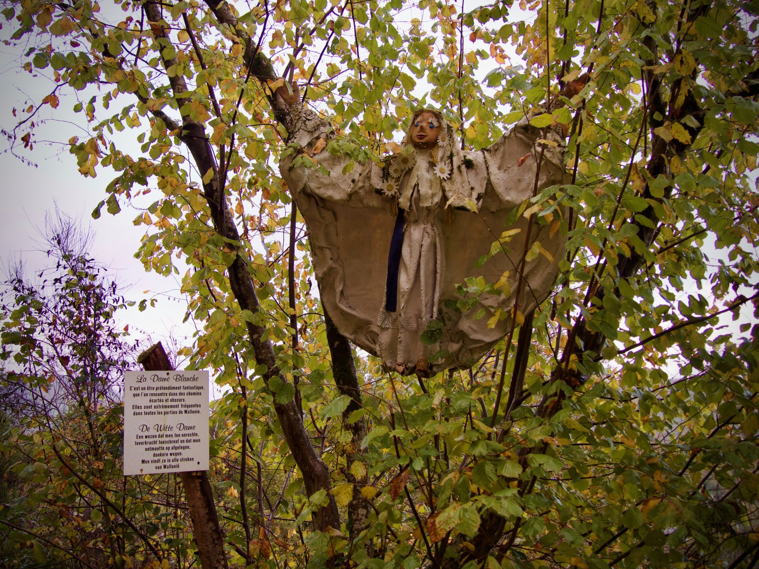Een fee figuur tijdens de legende wandeling in Laforêt