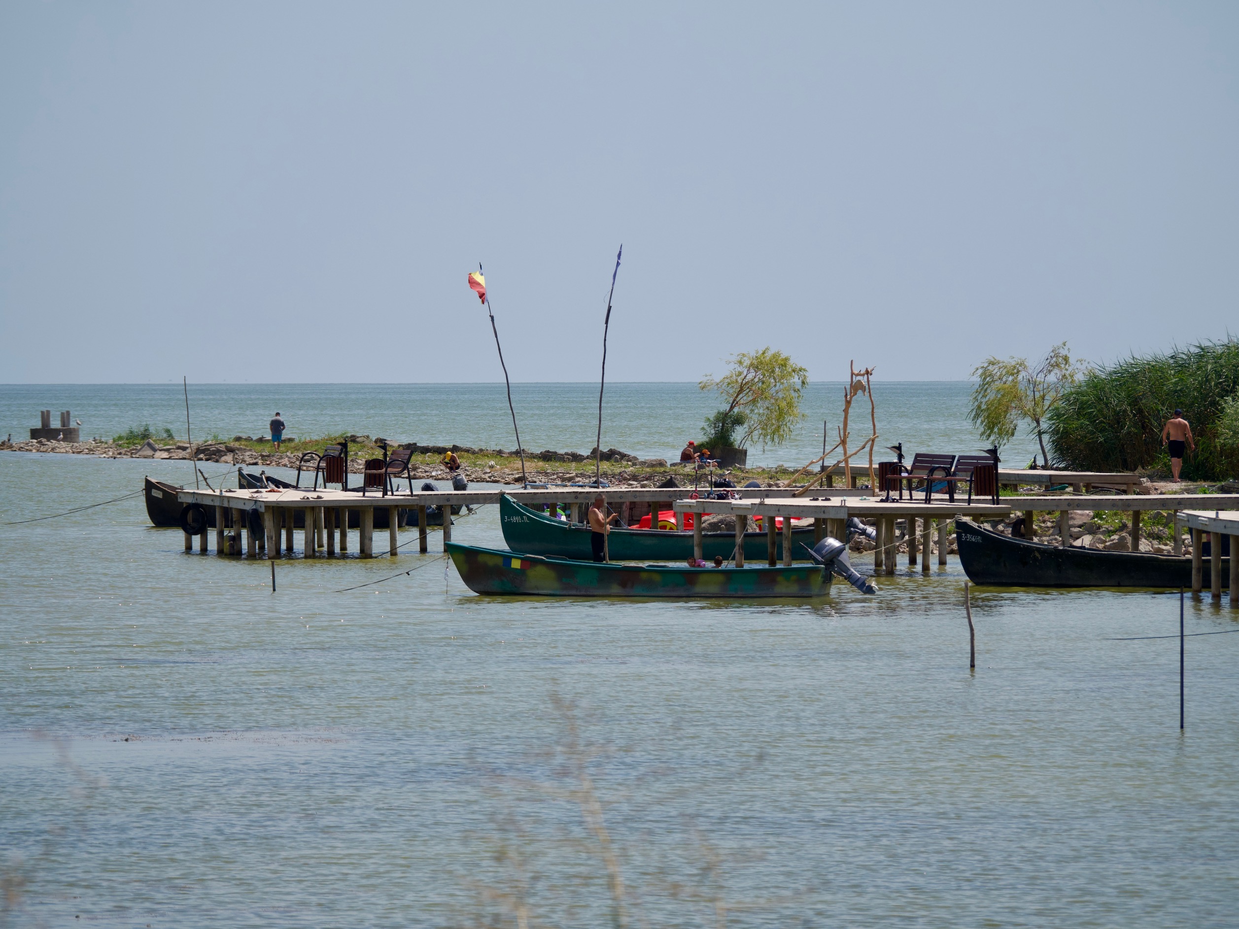 Uitzicht op het meer Lacul Razim in Roemenië