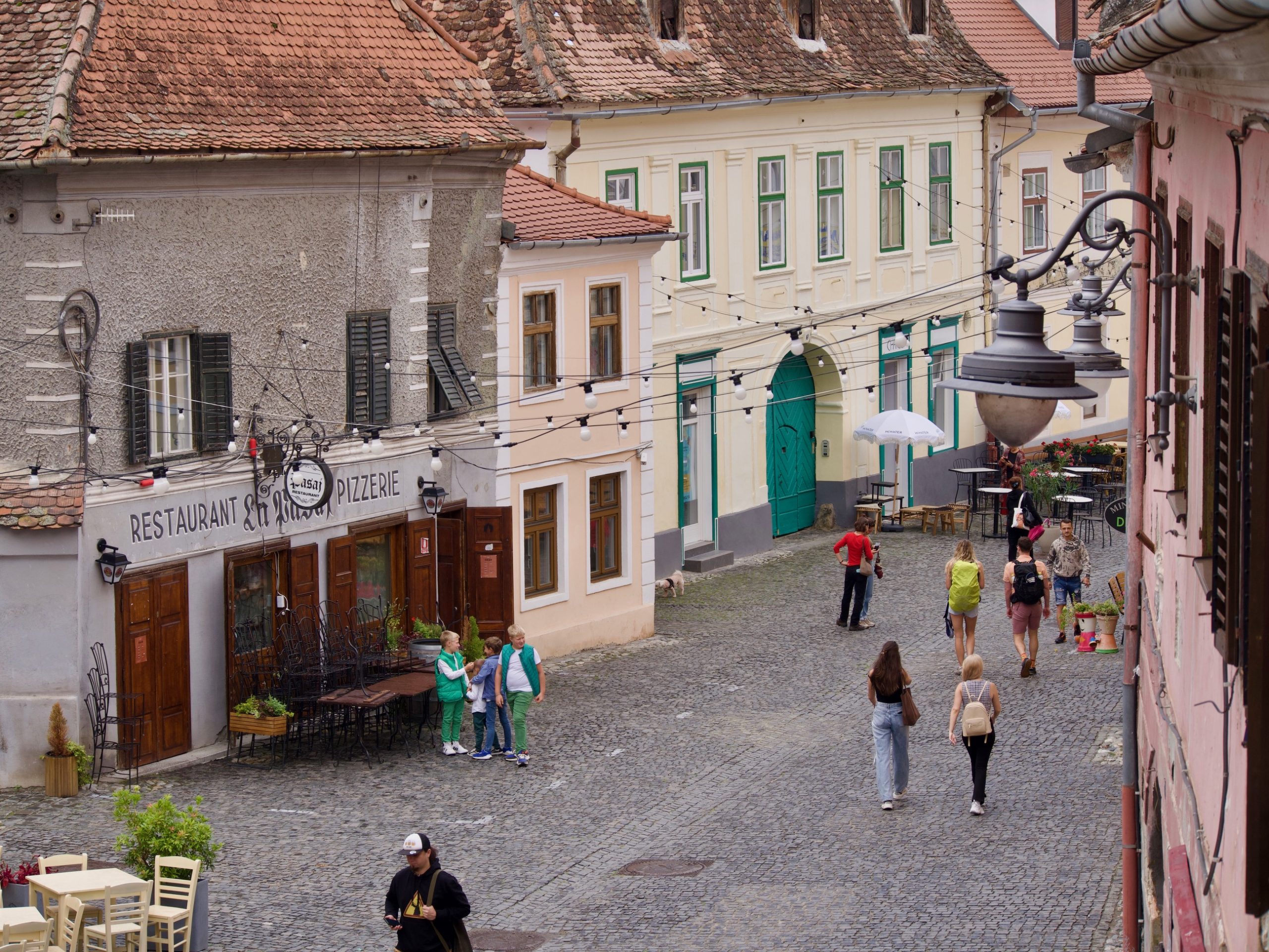 straatje bij de trappen in Sibiu