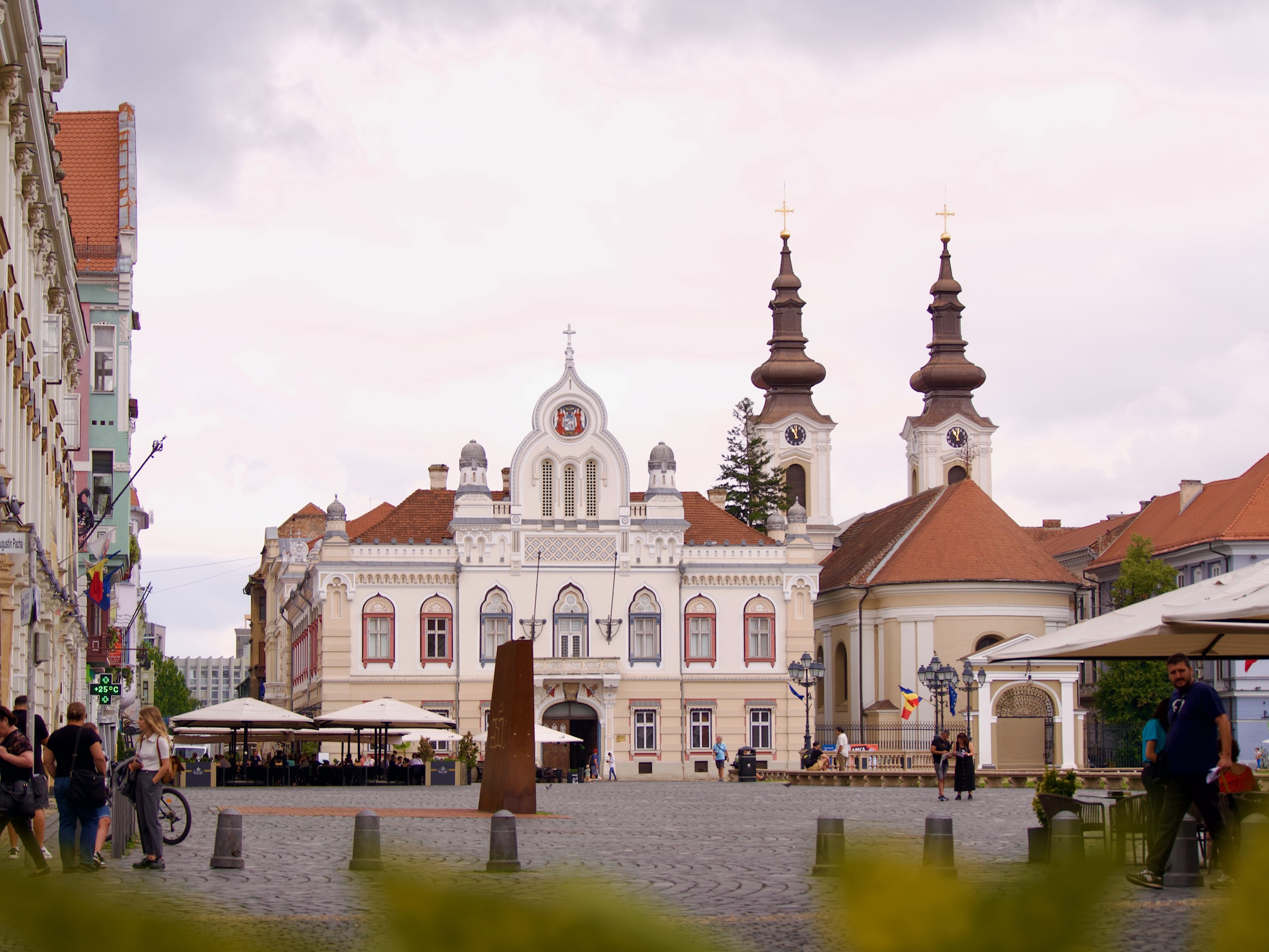 Uitzicht op union square in Timișoara