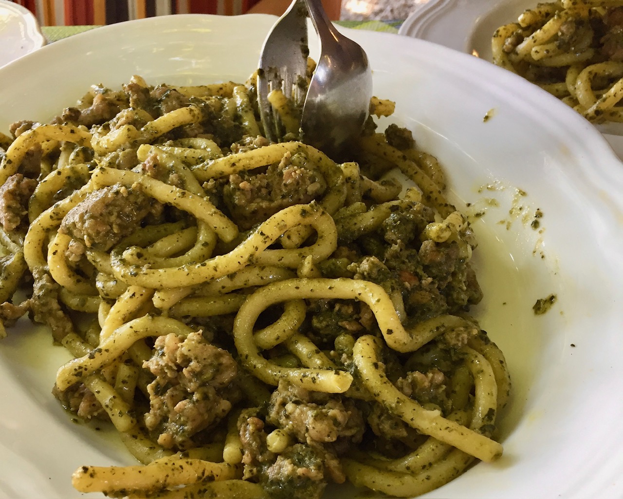 pesto pasta in de Chianti streek