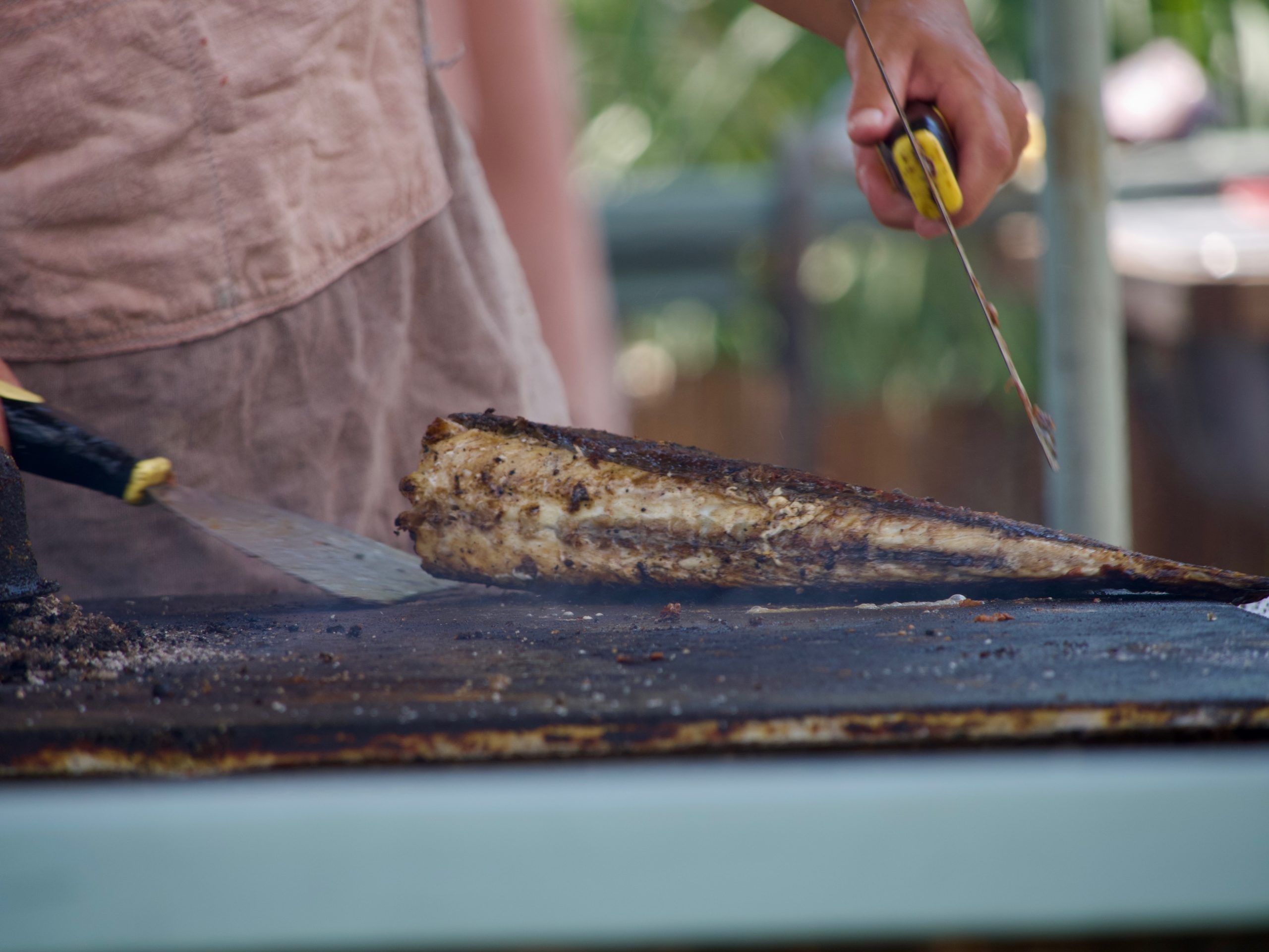 Visje grillen in de buitenkeuken van GaFish