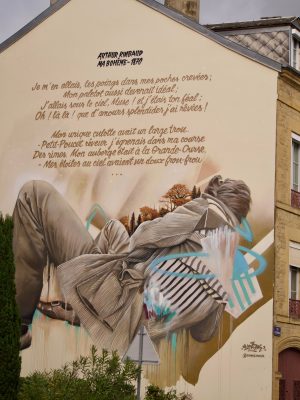 Street art Ma Boheme van Arthur Rimbaud