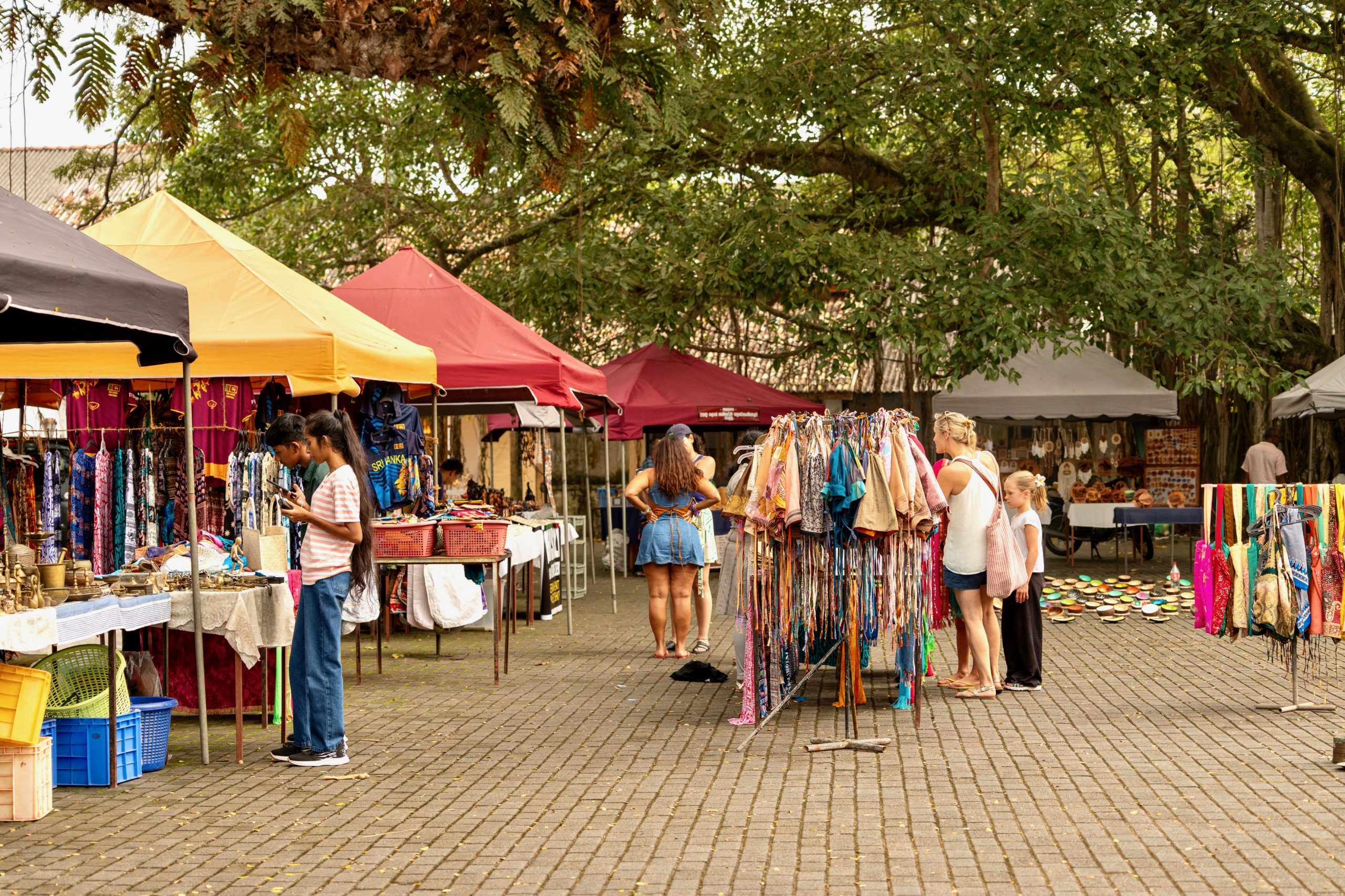 de markt van Court Square in Galle