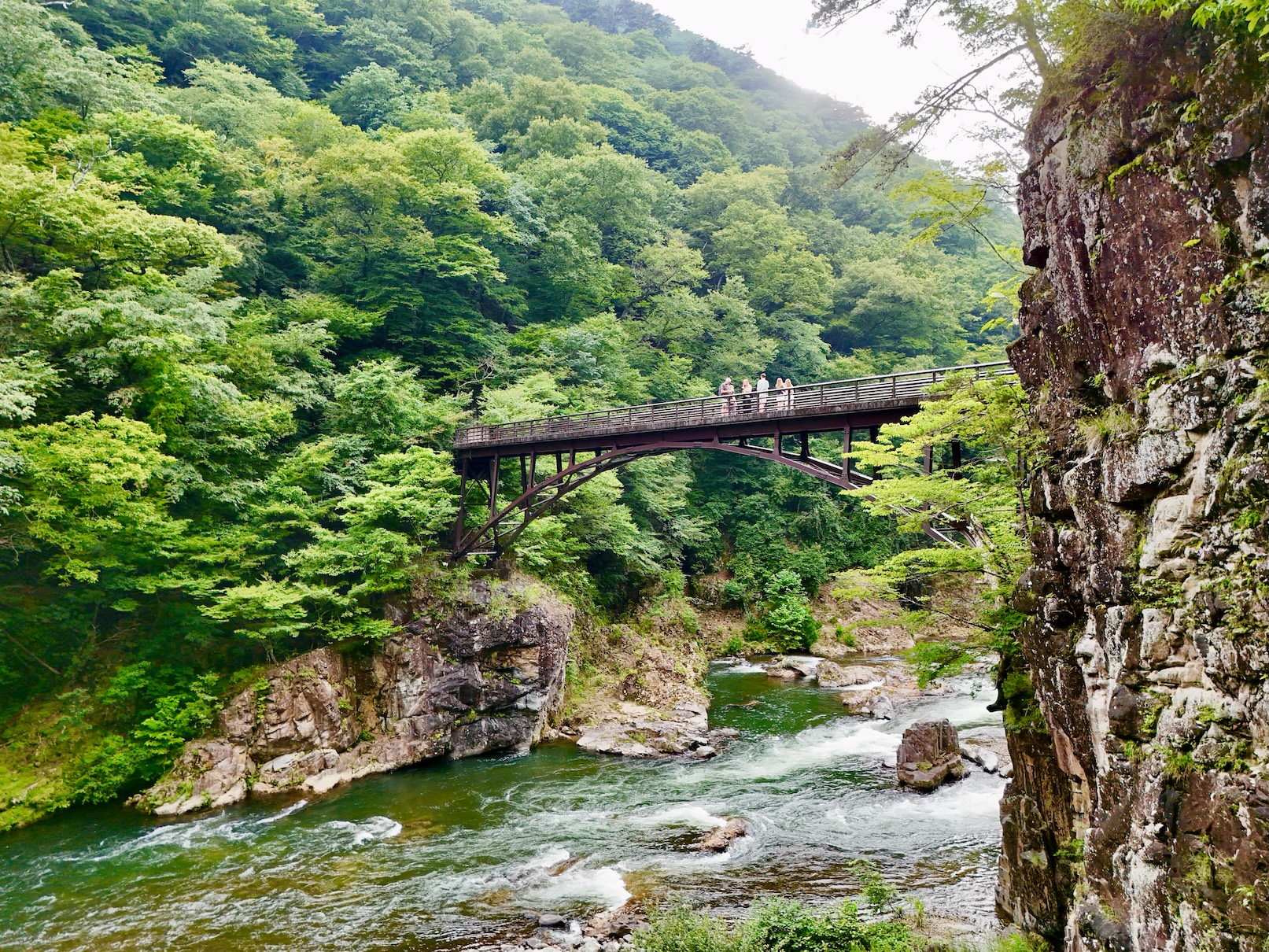 Ryuokyo Canyon in Nikko en de brug er overheen